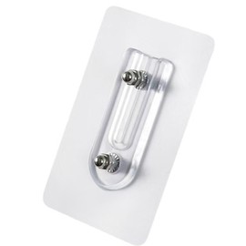Bafmrey 2 pcs Adhesive Screw Hook,（16mm） Transparent Water Proof Small U-Shape Variable Pitch Double Screw Type Sticky Wall Hooks for Kitchen, Bathroom, Office