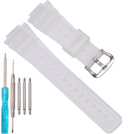 XBHSW Resin Strap Compatible with Casio G-shock DW-5600 GW-M5610 GW-6900 DW-6900 G-6900 Mens Replacement Watch Band Sports Waterproof Bracelet (Translucent)