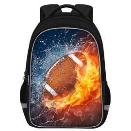 School Backpack for Boys - American Football Boys Backpack for Kids Children Elementary Middle School - 17 Inch Sport Bookbag Travel Back Pack for Ages 6-14