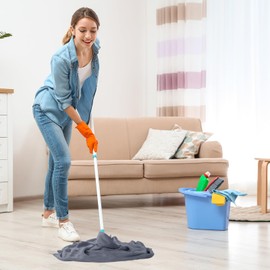 SmoothNovelty 10 Pcs Extra Large Microfiber Cleaning Cloth 30" x 20" Large Floor Microfiber Towel Reusable Washable Free Lint Free Cloth Rag for Squeegee Mop Floor Window Housekeeping (White, Gray)