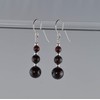 Graduated Dark Red Garnet Gemstone & Sterling Silver Hook Drop