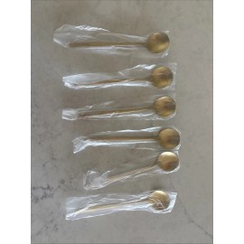 Moofin 6 Moofin Gold Yellow Tone SUS304 Spoon Tea Scoop Coffee Scoop Stirring Beverage