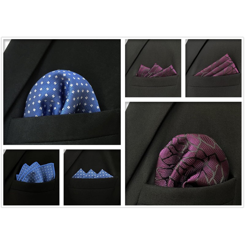 Shlax & Wing 5 Pcs Men's Pocket Square Set Business