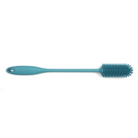 RSVP International Kitchen Scrubber Collection Dishwasher Safe, Silicone Bottle Brush, 12.5", Turquoise