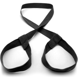 CampTeck U6820 Yoga Mat Strap polyester 180cm x 3.8cm adjustable durable shoulder yoga mat sling for Pilates, Exercises, Aerobics, Outdoor and Sports Mats - Black