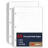 (2 Pack) A5 Lined Paper Refill, 3 Hole Refill Paper,