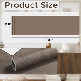 Brown Wood Kitchen countertops, cabinets, and Furniture Renovation Contact Paper Wallpaper。Waterproof Wallpaper Self Adhesive 1.6MMThick Removable,DIY,23.6"x118"Vinyl Film （YISHENG）