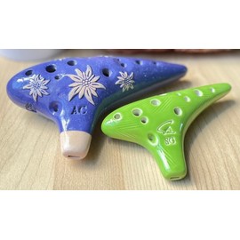 Focalink 12 Holes AC Pastoral Blue + SC Green Ceramic Ocarina