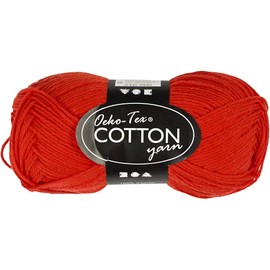 Cotton Yarn Length 170 m 8/4 Red 50 g