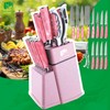 FULLHI 14pcs Block Knife Set, Chef's Knife Steak Knives Set