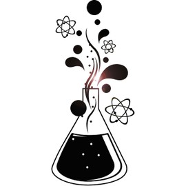 Vinyl Wall Decal Chemistry Science Atom Molecules for School Stickers Large Decor (3106ig) Black
