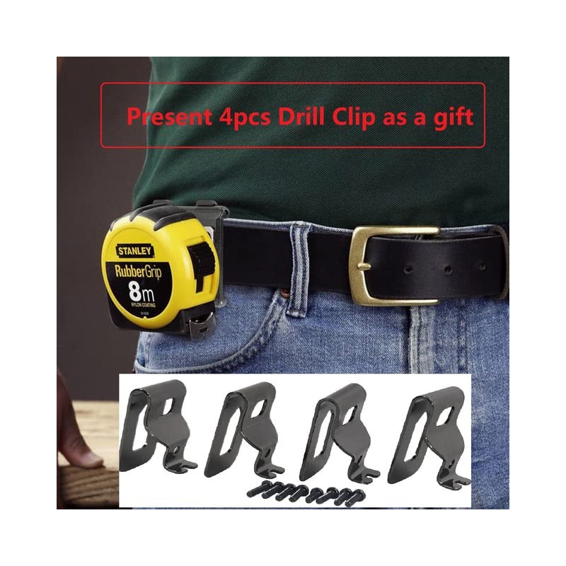 Tape Measure Holster with 4 Drill Bit Hooks, Tape Measure