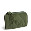 Vera Bradley Women's Polyester Twill Zip Card Pouch, Bronze Green,