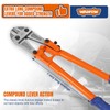 WADFOW 18" Medium Size Bolt Cutter: Soft Grip Rubber Ergonomic