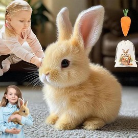 My Realistic Bunny Toy, Interactive Bunny Realistic Bunny - Jumping, Twitching, And Shaking Ears,  Bunbi Realistic Bunny, Realistic Bunny Toys for Kids - Color: Brown