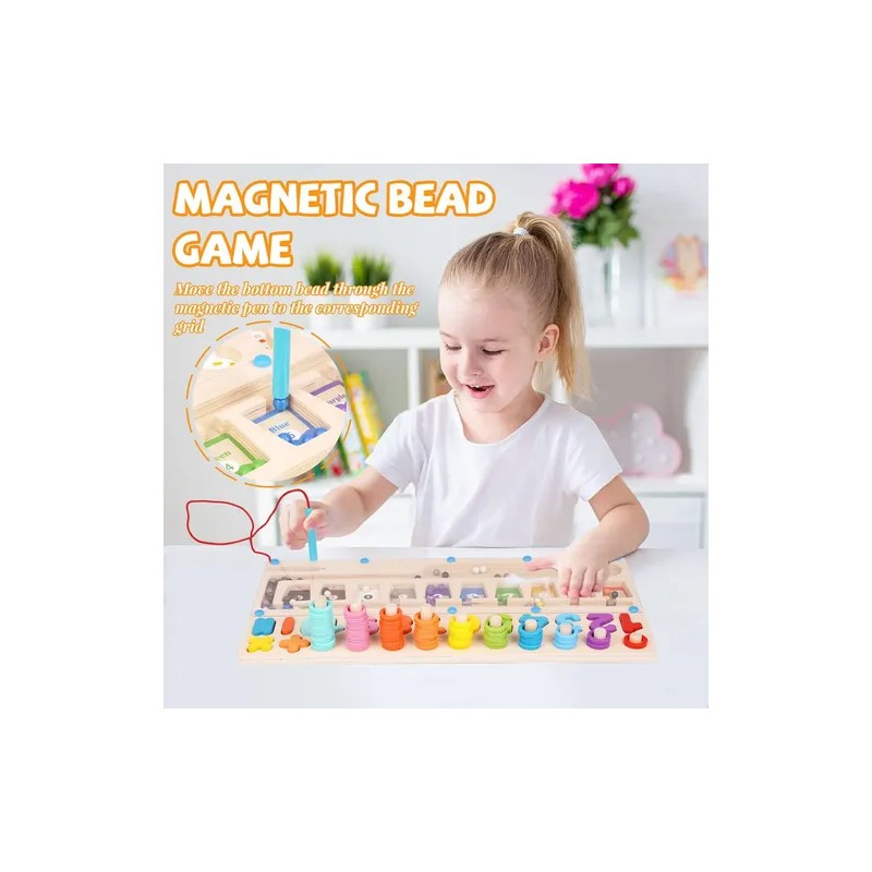 Tablero Logaritmos 3 en 1 Montessori Madera JSXing Juego Educativo