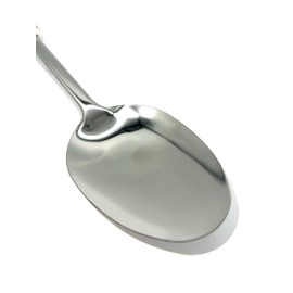 TIJAR® Cooking Spoon and Server, Stainless Steel with Heat Proof Nylon Wood Effect Handle, Long 32cm Kitchen Tool, Storage Hole (Cooking Spoon)