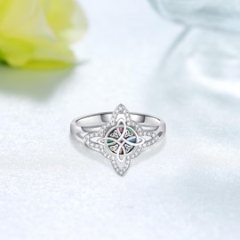 SVODEA Witches Knot Rings 925 Sterling Silver Witch Knot Rings Witch Jewelry Gifts for Women