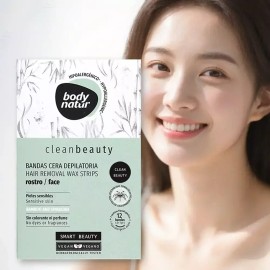 Body Nature 바디네이처 클린뷰티 헤어리무벌 왁스스트립 페이스 12매 /셀프 강력 제모 얼굴 Body Nature Clean Beauty Hair Removal Wax Strip Face 12ea / Self Strong Depilatory Face