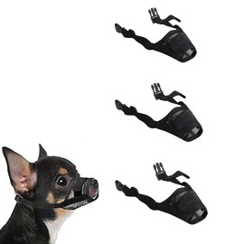 3 Stück,Maulkorb Für Hunde,Schlaufe Weicher Maulkorb,Verhindert Das Beißen Ermöglicht,Für Spaziergänge Und Training Atmungsaktives Mesh Für Kleine, Mittelgroße Hunde(Schwarz)