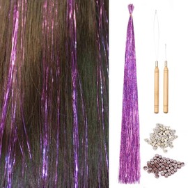 Hair Tinsel I Tip Hair Extensions Hair Tinsel Kit With Accessories I Tip (Purple)