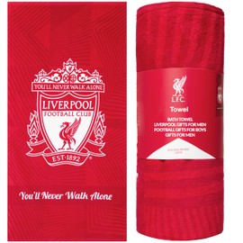 Liverpool FC Beach Towel, Cotton Towel, Shower Towel, Bath Towel, Large Hand Towels, Quick-Drying for Football Fans, 137 x 69 cm (Red)