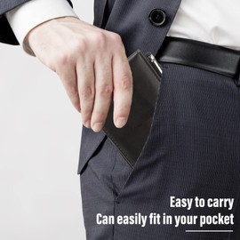 cobee Leather Pocket Notepad Holder, Mini Memo Book Portable Notebook Business Notepads Notebook Holder Multifunctional Notebook for Office School(Black)