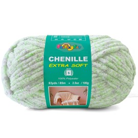 Super Soft and Cozy Chenille Yarn for Crocheting and Knitting -Easy to Crochet with-Bulky #5-3.5oz/93yds -Chunky Plush Yarn for Hand Craft Blanket Ammigurumi (Spring Meadow, 1 Pack)