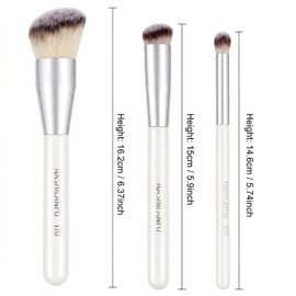 MOTIBACK 3 Piece Makeup Brush Set for Face and Eye