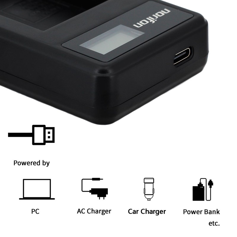 LI-60B LCD USB Charger for Olympus FE-370 Camera and More