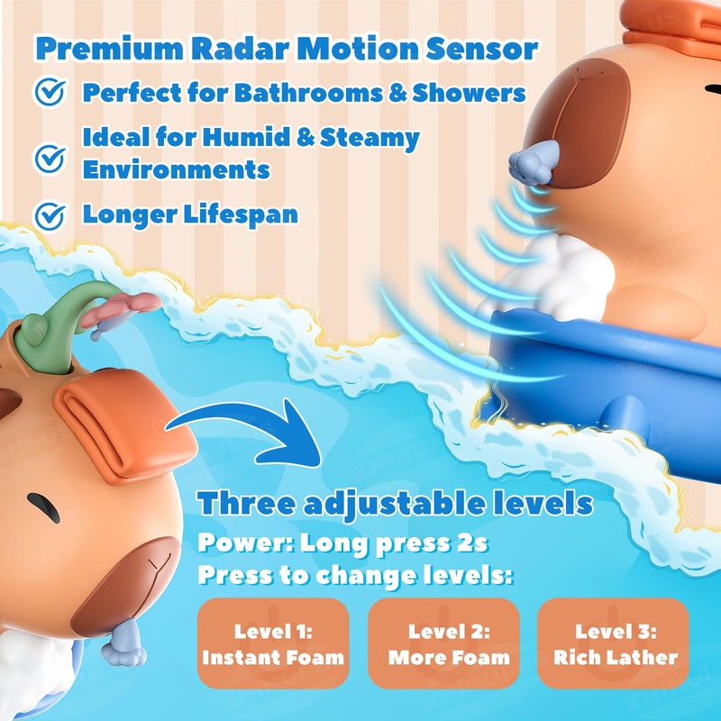 UNEEDE Capybara Hand Soap Dispenser, Automatic Touchless Foaming with Advanced