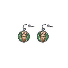 Stainless Steel Hanging Earrings, Diameter 20mm, Handmade,Illustration Icon Feminist