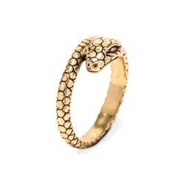 WINDALF Ouroboros Midgard Snake Ring BUARA 9mm Antique Bronze, Bronze