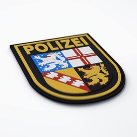 Patch Force - Police patch (coloured) Police Saarland - as a badge for police uniform, protective vest, insert bag, jacket or backpack - 3D rubber Velcro patch