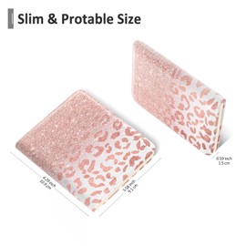 Nipichsha Womens Wallet, Small Slim RFID Credit Card Holder Wallet for Women, Leather Compact Bifold Purse with Zipper Coin Pocket, Cute Ladies Purse with ID Window, Pink Gilt