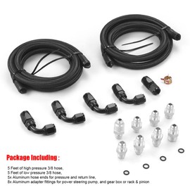 Universal Power Steering Pump Hose Kit Return to Reservoir Hose Kit for Pump Mount Reservoir Compatible with LS Swap LS1 LS3