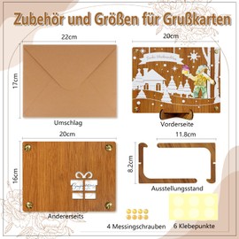 Konoz Wooden Money Gift Christmas, Money Gifts Packaging Christmas, Christmas Cards with Envelope and Stand, Gifts Christmas Women Men Family Friend (Santa Claus)