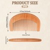 Natural Peach Wood Comb, 2 Pack Mini Wooden Comb Anti-Static