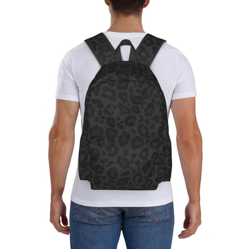 Jbofyee Leopard Black Texture Laptop Backpack For Men Women, Lightweight