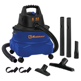 Koblenz WD-6 L212 Portable Wet-Dry Vacuum, 6 Gallon Tank, Black+Blue