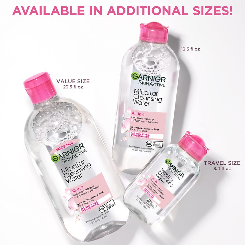 Garnier SkinActive Micellar Cleansing Water, For All Skin Types, 3.4