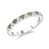 RANDES Peridot Ring Half Eternity Band 925 Sterling Silver Stacking