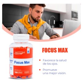 Focus Max | Luteína y Zeaxantina + Omega 3 | 160 Cápsulas de 700 mg | Naturagel