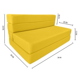 Danfuton Lounger Folding Foam Mattress, Portable Flip Chair Mattress 6 x 39 x 80 Yellow