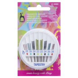 Pony Eye Hand Sewing Needle Compact: Tapestry, Multi-Colour