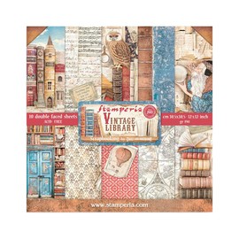 Stamperia, Vintage Library 12 x 12 Inch Paper Pack
