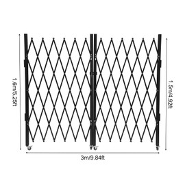 Single Folding Security Gate, Folding Door Gate, Iron&Aluminum Alloy Accordion Security Gate, Security Gate, 360° Rolling Barricade Gate, Scissor Gate/Door with Padlock (4.27'Hx36.6 W)