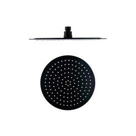 Akitbahome 12-Inch Rainfall Shower Head in Matte Black Finish,SUS 304 Stainless Steel High Pressure Single-Spray Fixed Showerhead