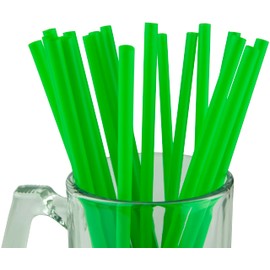 Made in USA Individually Wrapped Non-toxic & BPA-free Plastic Smoothie Drinking Straws (250-Count, Green)