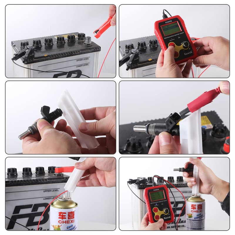 KAWISH Fuel Injector Tester Kit, Automotive GDI Injector Tester 12V